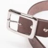 Heavy Duty "Tochigi" Leather Belt With Nickel Plated Garrison Buckle - Brown