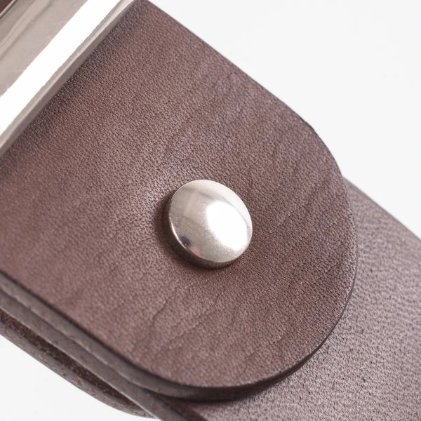 Heavy Duty "Tochigi" Leather Belt With Nickel Plated Garrison Buckle - Brown 5 Heavy Duty "Tochigi" Leather Belt With Nickel Plated Garrison Buckle - Brown - Image 3
