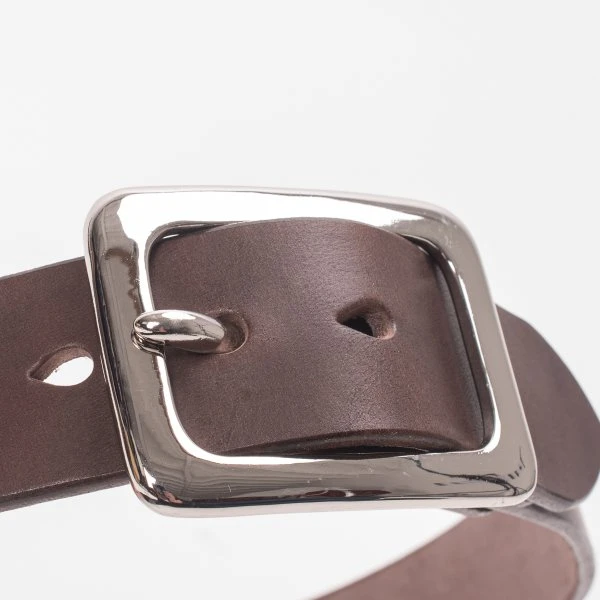 Heavy Duty "Tochigi" Leather Belt With Nickel Plated Garrison Buckle - Brown 9 Heavy Duty "Tochigi" Leather Belt With Nickel Plated Garrison Buckle - Brown - Image 7
