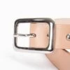 Heavy Duty "Tochigi" Leather Belt With Nickel Plated Garrison Buckle - Natural -Denim Clothing-Iron Heart International ihb 08 nat
