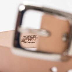 Heavy Duty "Tochigi" Leather Belt With Nickel Plated Garrison Buckle - Natural -Denim Clothing-Iron Heart International ihb 08 nat 6