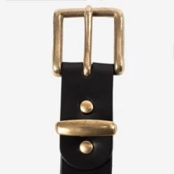 Heavy Duty "Tochigi" Leather Belt - Black 8 Heavy Duty "Tochigi" Leather Belt - Black -Denim Clothing-Iron Heart International ihb 10 blk 2