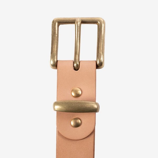 Heavy Duty "Tochigi" Leather Belt - Natural 4 Heavy Duty "Tochigi" Leather Belt - Natural - Image 2