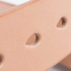 Heavy Duty "Tochigi" Leather Belt With Brass Garrison Buckle - Natural -Denim Clothing-Iron Heart International ihb 11 nat 2