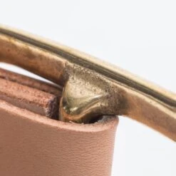 Heavy Duty "Tochigi" Leather Belt With Brass Garrison Buckle - Natural -Denim Clothing-Iron Heart International ihb 11 nat 3