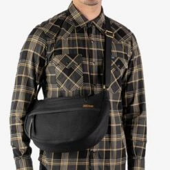 21oz Denim Small Shoulder Bag - Black