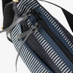 12oz Hickory Stripe Small Shoulder Bag - Indigo -Denim Clothing-Iron Heart International ihe 19 hic 2