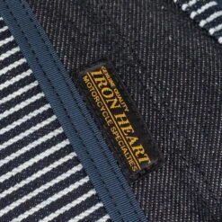 12oz Hickory Stripe Small Shoulder Bag - Indigo -Denim Clothing-Iron Heart International ihe 19 hic 5