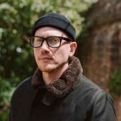 100% Cotton Ribbed Beanie - Black -Denim Clothing-Iron Heart International ihg 081 blk 2