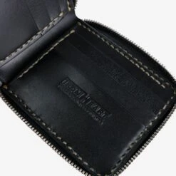 Zip-Secured Shell Cordovan Wallet - Black -Denim Clothing-Iron Heart International ihg 090 blk 2