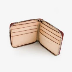 Zip-Secured Shell Cordovan Wallet - Natural