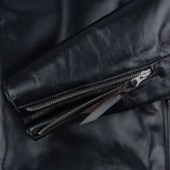 Japanese Horsehide Rider’s Jacket - Black (Tea-Core Dyed) -Denim Clothing-Iron Heart International ihj 35 12