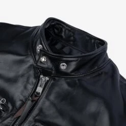 Japanese Horsehide Rider’s Jacket - Black (Tea-Core Dyed) -Denim Clothing-Iron Heart International ihj 35 5