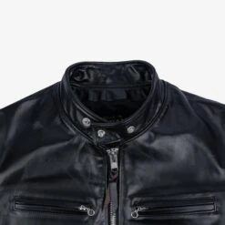 Japanese Horsehide Rider’s Jacket - Black (Tea-Core Dyed) -Denim Clothing-Iron Heart International ihj 35 6