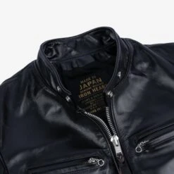 Japanese Horsehide Rider’s Jacket - Black (Tea-Core Dyed) -Denim Clothing-Iron Heart International ihj 35 7