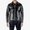 Japanese Horsehide Rider’s Jacket With Collar - Black (Tea-Core Dyed) 1 Japanese Horsehide Rider’s Jacket With Collar - Black (Tea-Core Dyed) -Denim Clothing-Iron Heart International ihj 54 blk