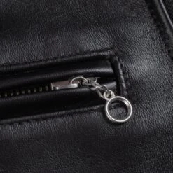 Japanese Horsehide Rider’s Jacket With Collar - Black (Tea-Core Dyed) -Denim Clothing-Iron Heart International ihj 54 blk 7