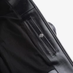 Japanese Horsehide Rider’s Jacket With Collar - Black (Tea-Core Dyed) -Denim Clothing-Iron Heart International ihj 54 blk 9