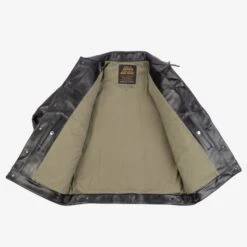 Japanese Horsehide Modified Type III Jacket - Black (Tea-Core Dyed) -Denim Clothing-Iron Heart International ihj 64 blk 4