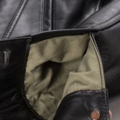 Japanese Horsehide Modified Type III Jacket - Black (Tea-Core Dyed) -Denim Clothing-Iron Heart International ihj 64 blk 7