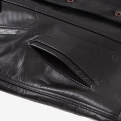 Japanese Horsehide Modified Type III Jacket - Black (Tea-Core Dyed) -Denim Clothing-Iron Heart International ihj 64 blk 8