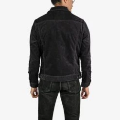 Corduroy Modified Type III Jacket - Black -Denim Clothing-Iron Heart International ihj 69 blk 2