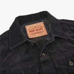 Corduroy Modified Type III Jacket - Black -Denim Clothing-Iron Heart International ihj 69 blk 6