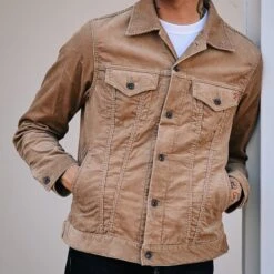 Corduroy Modified Type III Jacket - Khaki -Denim Clothing-Iron Heart International ihj 69 kha 2