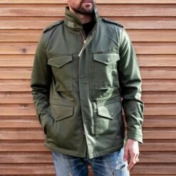 Sateen M65 Field Jacket - Olive -Denim Clothing-Iron Heart International ihm 27 olv 2
