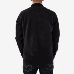 Deerskin Western Shirt 'The Big Buck' - Black -Denim Clothing-Iron Heart International ihsb bigbuck blk 1