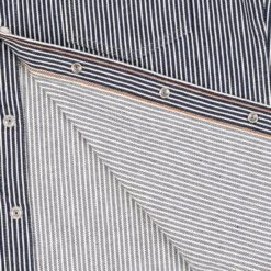 12oz Hickory Stripe Western Shirt - Indigo 24 12oz Hickory Stripe Western Shirt - Indigo -Denim Clothing-Iron Heart International ihsh 07 ind 10