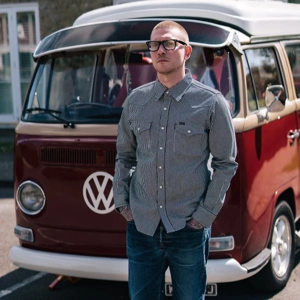 12oz Hickory Stripe Western Shirt - Indigo 5 12oz Hickory Stripe Western Shirt - Indigo - Image 3