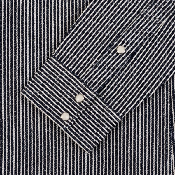 12oz Hickory Stripe Western Shirt - Indigo 9 12oz Hickory Stripe Western Shirt - Indigo - Image 7