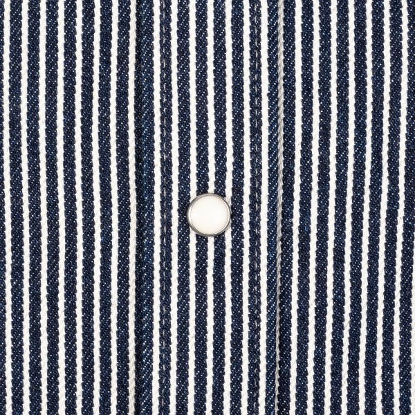 12oz Hickory Stripe Western Shirt - Indigo 10 12oz Hickory Stripe Western Shirt - Indigo - Image 8