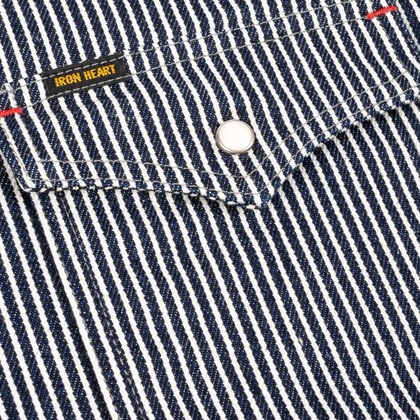 12oz Hickory Stripe Western Shirt - Indigo 11 12oz Hickory Stripe Western Shirt - Indigo - Image 9
