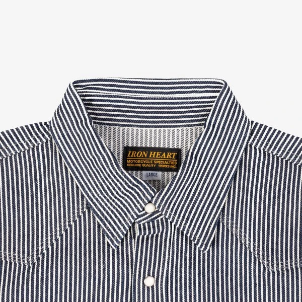 12oz Hickory Stripe Western Shirt - Indigo 12 12oz Hickory Stripe Western Shirt - Indigo - Image 10