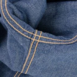 10oz Selvedge Chambray Single Yoke Western Shirt - Blue 25 10oz Selvedge Chambray Single Yoke Western Shirt - Blue -Denim Clothing-Iron Heart International ihsh 13 blu 11