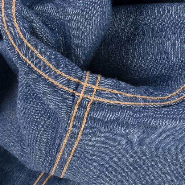 10oz Selvedge Chambray Single Yoke Western Shirt - Blue 14 10oz Selvedge Chambray Single Yoke Western Shirt - Blue - Image 12