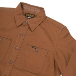 17oz Duck CPO Work Shirt - "The UnTucked" - Brown 15 17oz Duck CPO Work Shirt - "The UnTucked" - Brown -Denim Clothing-Iron Heart International ihsh 189 brn 3