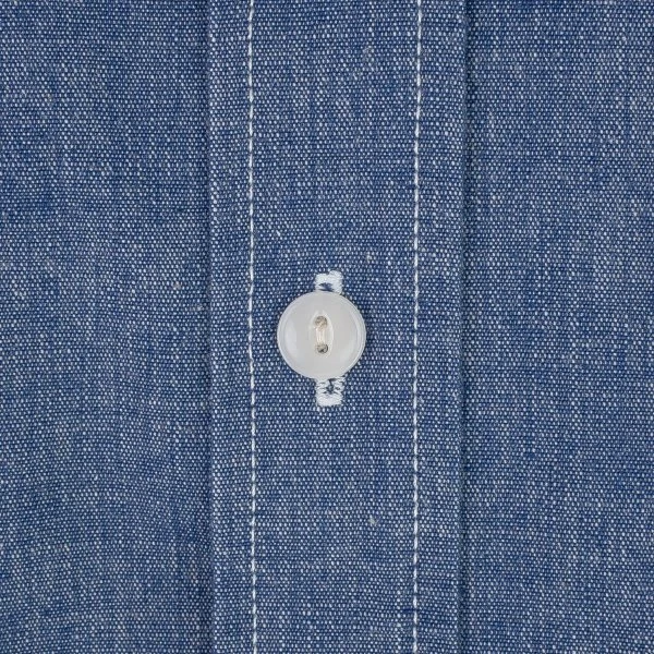 10oz Selvedge Chambray Work Shirt - Blue 9 10oz Selvedge Chambray Work Shirt - Blue - Image 7