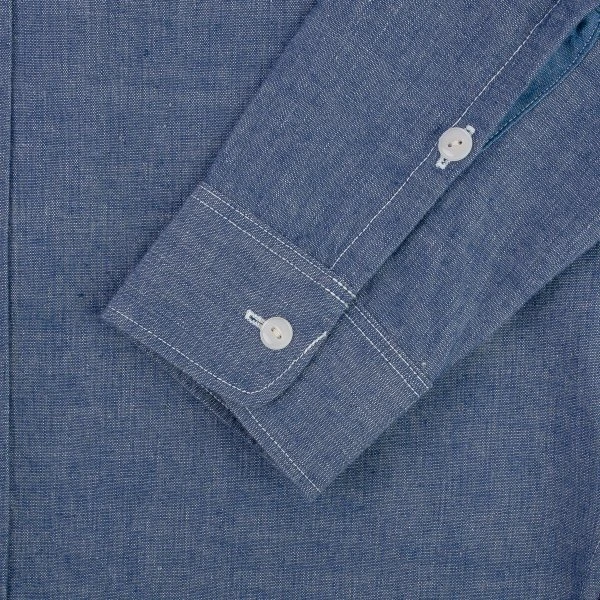 10oz Selvedge Chambray Work Shirt - Blue 11 10oz Selvedge Chambray Work Shirt - Blue - Image 9