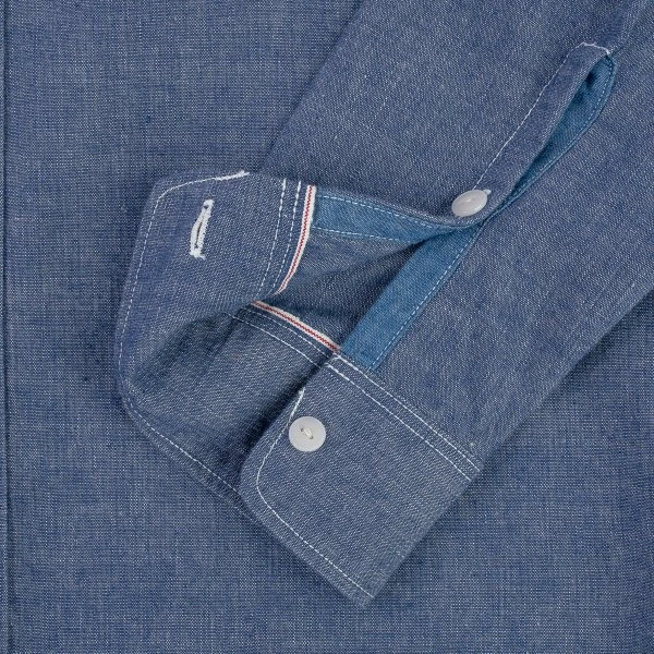 10oz Selvedge Chambray Work Shirt - Blue 12 10oz Selvedge Chambray Work Shirt - Blue - Image 10