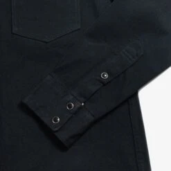 12oz Selvedge Denim Western Shirt "The Johnny Cash III" - Black -Denim Clothing-Iron Heart International ihsh 218 blk 4