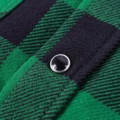 Ultra Heavy Flannel Buffalo Check Western Shirt - Green/Black -Denim Clothing-Iron Heart International ihsh 232 grn 10