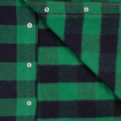 Ultra Heavy Flannel Buffalo Check Western Shirt - Green/Black -Denim Clothing-Iron Heart International ihsh 232 grn 11