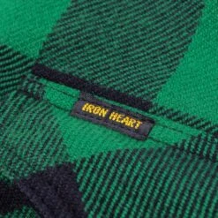 Ultra Heavy Flannel Buffalo Check Western Shirt - Green/Black -Denim Clothing-Iron Heart International ihsh 232 grn 9