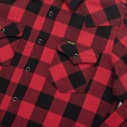 Ultra Heavy Flannel Buffalo Check Western Shirt - Red/Black -Denim Clothing-Iron Heart International ihsh 232 red 6