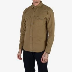 13oz Military Serge Western Shirt - Brown