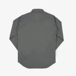 13oz Military Serge Western Shirt - Grey -Denim Clothing-Iron Heart International ihsh 235 gry 3