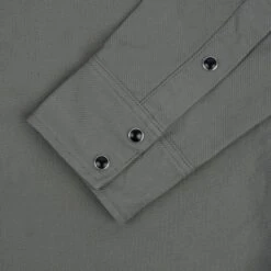 13oz Military Serge Western Shirt - Grey -Denim Clothing-Iron Heart International ihsh 235 gry 5